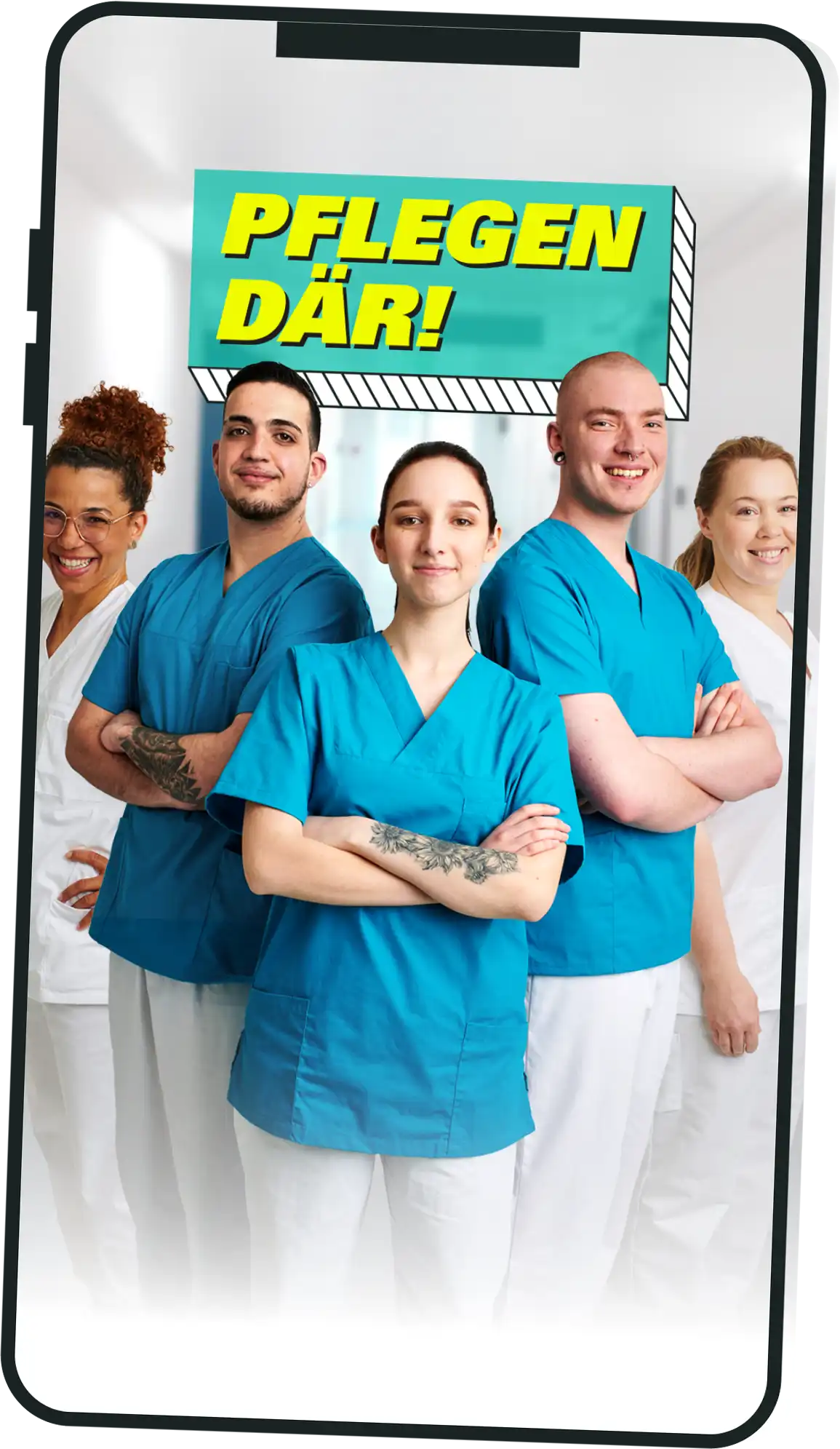 Pflegendär Smartphone gedreht